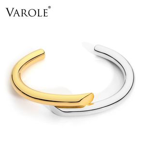 Coletes varole marca nova jóias linhas simples design pulseira cor de ouro pulseiras para mulheres manchette pulseiras