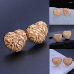 Stud Earrings Ranos Women Loving Heart Shape Black/Gold/White Plated Brincos For Jewelry EWX001172