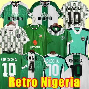 1994 1996 1998 World Retro Soccer Jerseys Cup Green Okocha Kanu Babayaro Uche 98 Classic Football Shirt 94 96 Krótkie rękawa 2002 02