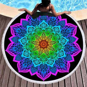 Mandala runda strandhanddukar sommar geometrisk tjock badduschhandduk 150 cm cirkel strand bad yogamat matta täcker tjänsten de plag