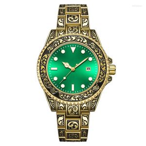 Orologi da polso Fashion Personality Trend Business Calendario luminoso Orologio da uomo Retro Carved Art Classico Famoso