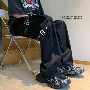 2023 New Pants 남자 패션 기능 바람 바지의 조수 모든 캐주얼 바지 성격 청소년 넓은 다리 바지