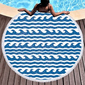 Nordic Plaid Large Round Beach Bath Towel Summer Travel Sports Towels Soft Microfiber Absorbent Attractive Fashion Towels