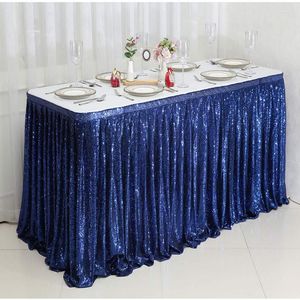 Table Cloth Rectangular Cover Birthday Party Wedding Banquet Christmas Decoration Pink/Gold/Silver Sequin Skirt