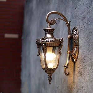 Europejskie kinkiety zewnętrzne amerykańska willa Vintage alejek LED kinkiet wodoodporna zewnętrzna lampa ogrodowa 85-265V darmowa wysyłka