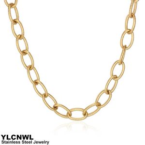 Chains Stainless Steel Chain Necklaces For Men Women Gold Silver Color Vintage O Couple Choker Neck Fashion Jewelry Gift 16-30 InchChains Ch