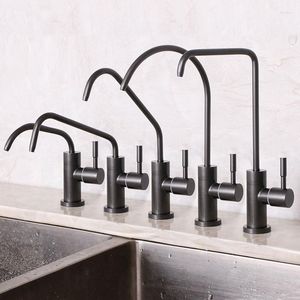 Mutfak muslukları gri doğrudan içme musluğu paslanmaz çelik ozmoz filtresi musluk tek sap için saflaştırılmış