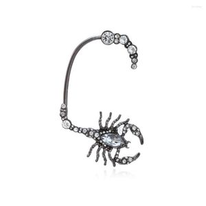 Brincos Stud S3308 Moda Jóias Ear Cuff Punk Strass Dark Scorpion Gancho Sinlge Peça Pendurar