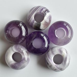 Beads Fashion top quality natural stone round shape big hole Charms beads For Bracelet making 30pcs/lot wholesale free