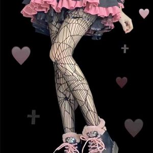 Socks Hosiery Sexy Tights Women Cobweb Mystery Thigh High Waist Stockings Gothic JK Lolita Spider Web Mesh Nets Fishnet Pantyhose Girls Gifts Y23