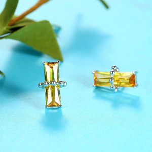 Stud Earrings Geometric Piercing Cubic Zirconia White Gold Plated Charms Earring For Women Men Girls Halloween Jewelry