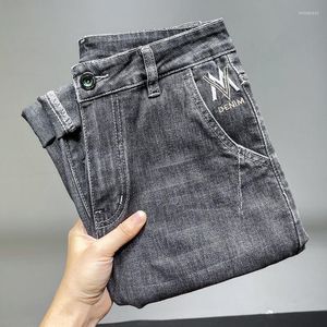 Men's Jeans Men's High-end 2023 Elastic Slim Embroidered Small Foot Pants Korean Version Trend For Men