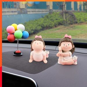 Novos ornamentos de decoração de desktop para desenhos animados de ioga para meninas presentes criativos resina artesanato childen room decoração acessórios de carro fofo