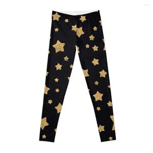 Active Pants Gold Stars on Black Leggings Sports for Women Push Up Gym Woman Workout Shorts Leggins