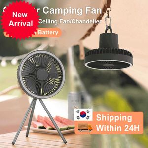 New 2022 Multifunctional Electric Fan USB Rechargeable Portable Fan Outdoor Camping Fans With Led Light Tripod Desktop Ventilador