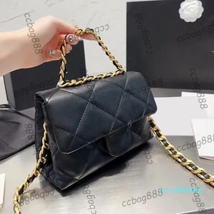 2023-Womens Cross Body Shoulder Bags Classic Mini Flap Quilted Purse Turn Lock Link Chain Handle Totes Outdoor Saocoche Handbags 5 Colors Pocket 22X13CM