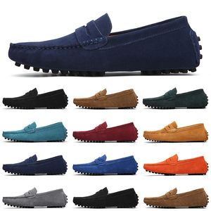 Scarpe casual da uomo firmate Scarpe casual da uomo Slip on Lazy Suede Leather Shoe Big Size 38-47 blu intenso