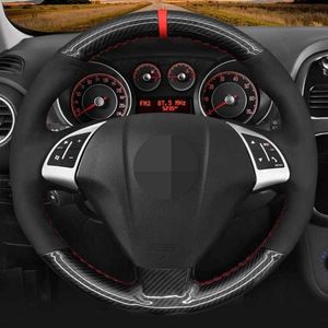 Steering Wheel Covers Car Steering Wheel Cover Black Suede For Fiat Grande Punto Bravo Linea 2007-2019 Qubo Doblo Opel Combo Vauxhall Combo 2012-2017 G230524 G230524