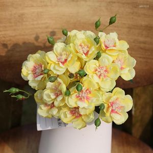 Decorative Flowers 3pcs Rose Artificial Flower 7 Heads Bouquet Silk For Home Decoration Fake Wall Wedding Backdrop Wreath