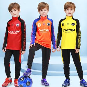 Sets/Suits Custom Kids Winter Jacket Outdoor Sportswear Tracksuit Long Sleeves Tracksuit Fitness Running Sports Jogging Football Tracksuit 230523