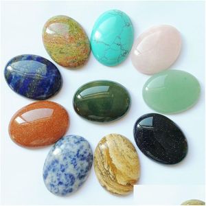 Loose Gemstones Natural Stone 30X40Mm Cab Cbochon Beads For Jewelry Making 10Pcs/Lot Ring Accessories No Hole Wholesale Bh009 Drop De Dhyoh