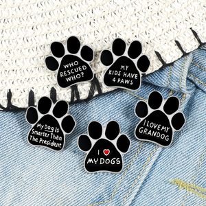 Siyah Köpek Kedi Pençe Broş Pimleri Sevimli Puppy Yavru Kedi Pençesi Emayel Pin Denim Ceketler Gömlek Yakel Pim Rozeti Hayvanları Sevgilisi Takı Hediyeleri