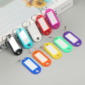 Multicolor Plastic Keychain Key Fobs Markable ID Tags Luggage Tags Split Ring Key Plate Hotel Dorm Number Keychain Wholesale