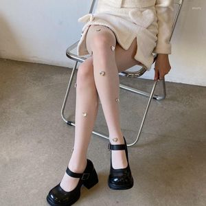 Kadın Çoraplar El Yapımı Rhinestones Mattem Seksi Pantyhose Yaz İnce Taytlar Gotik Dantel İpek Stocking Bayanlar Kadın Çorap