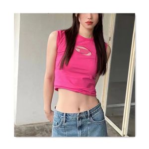 Womens t shirt Designer t shirts Fashion Women Short Sleeve Hollow out Sexy Slim Fit Show Thin Belly Button Tshirt Summer Tees Pink Cotton Versatile Casual Top Short