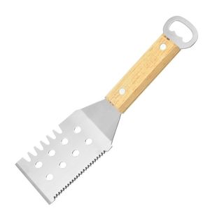 50pcs Biftek Pizza Spatula Tutuklu Bira Açıcı Izgara Pişirme Müziği Paslanmaz Çelik Barbekü Sıyırıcı için Krep Griddle