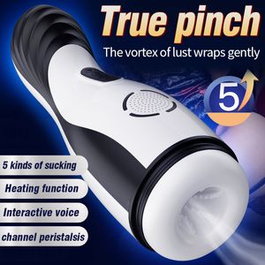 Masturbators Automatic oral sex Sucking Masturbators For Men Vagina Vibrator Male Masturbation Cup Pussy Pocket Heated Adult Sex Store 18 230524