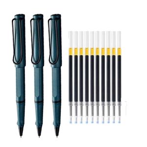 Ballpoint Pens 3PC10PC Wpełnienie długopisów Rolka Plastikowy atrament matowy zielony podpis biurowy Materiały do ​​biurowy Pisanie prezentu 230523