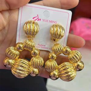 Huggie Gold Plated Earrings for Women Fashion Jewelry Dubai Gold Color Ethiopian African Earrings for Brazilian Weddings Jewelry Set