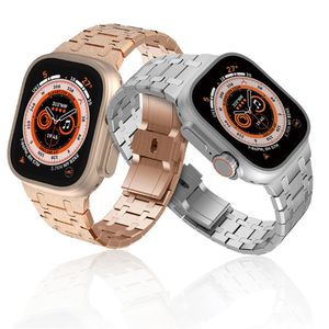 Smart Braps Bristem Bristant AP Glitter Process Bracelet Bracelet Steel Solid Band Bess Bands Watch Band для Apple Watch Series 3 4 5 6 7 8 SE Ultra Iwatch 42 44 45 49M