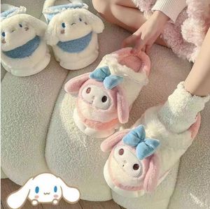 Ins Moda Karikatür Sevimli Kuromi Melody Cinnamoroll Peluş Terlik Ev Sıcak Peluş Terlik Festivali Hediye Boyutu 35-40