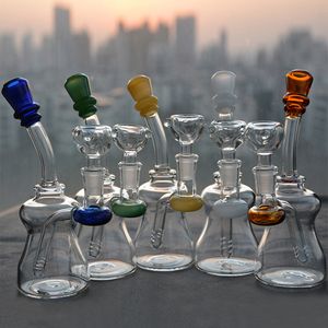 Small Glass Bong Oil Rigs Hookahs Bubbler Heady Downstem Perc Water Pipe with 14mm Joint Smoking Accessories