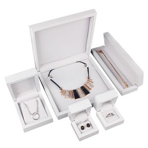 Lådor lyxiga högglans träörhängen hänge lång kedja lådan grossist armband halsband smycken presentförvaring display fodral