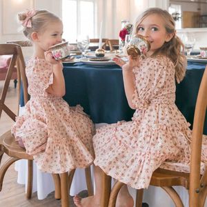 Abiti da ragazza in età prescolare Casual Summer White Country Youth Girls 'Wedding Party Elegante abito per bambini a vita alta G220523