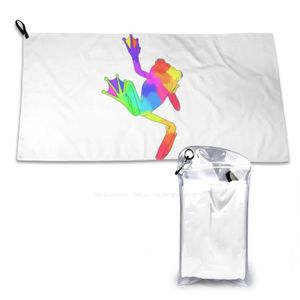 Colorful Frog Microfiber Quick Dry Towel Beach Towel Frog Animal Pets Rainbow Homo Bisexuality Amphibian Happy Delusion Woman