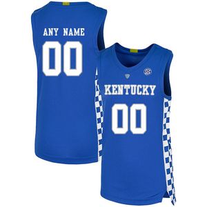Anpassad Kentucky Wildcats tröjor män college vit blå amerikansk flagga mode Anpassa universitet basketkläder vuxen storlek sömnad tröja