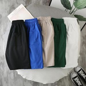 Pantaloncini da uomo Activewear Uomo Sport Elastico in vita Tinta unita Cinturino elastico Estate Gamba larga Pantaloni da spiaggia dritti maschili Pantaloni della tuta