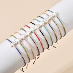 Bangle Zmzy 10st/Lots Set Wholesale Summer Miyuki Armband för kvinnor Pulseras Mujer Moda Delica Star Pearl Armband Handsmycken Boho