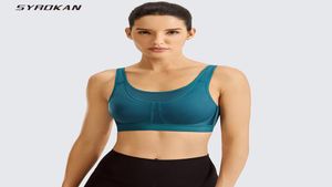 Yoga -outfits Syrokan Women High Impact Support Plus Size Dire Bounce Control Gym Training Sports Bra Solid vrouwelijk ondergoed Fit5942785