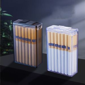 20-piece cigarette box creative personality sliding lid plastic cigarette box sealed moisture-proof transparent simple fashion