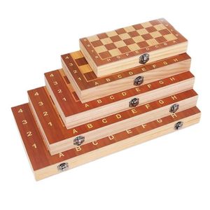 Schackspel 3 i 1 stora 44cmx44cm trä backgammon checkers rese set för barns jul födelsedagspresent 230524