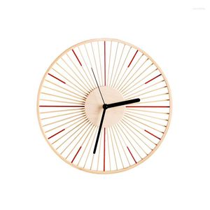 壁の時計サイレントノルディッククロックモダンデザインデジタル田舎の木製ミニマリストの素朴なキッチンミュートワンドクホームDecorzp50wc