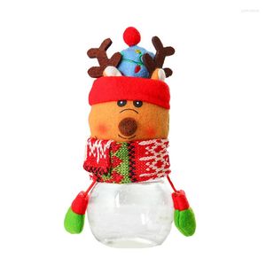 Gift Wrap 2pcs Christmas Bag Candy Jar Storage Bottle Santa Sweet Cookie Can Boxes Child Kid Year 2023 Navidad