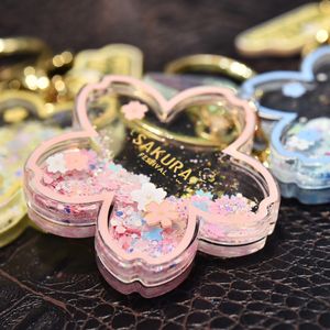 Creative Acrylic Quicksand in Oly Cherry Blossom Key Chain Cute Par Bag Pendant KeyFob Floating Liquid Sakura Keychain Gift