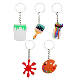 PVC Silicone Paintbrush Keychain Children's Painting Cartoon Keychain Bag Pendant Gift Keyring Key Chain