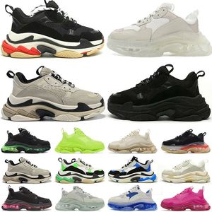 2023 Men Women Triple S Sneaker Shoideer Designer Shoes Black White Blue Blue Green Green Yellow Mens Platform Trainer 36-45 R24